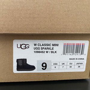 UGG WOMENS CLASSIC MINI SPARKLE BLACK 1098452